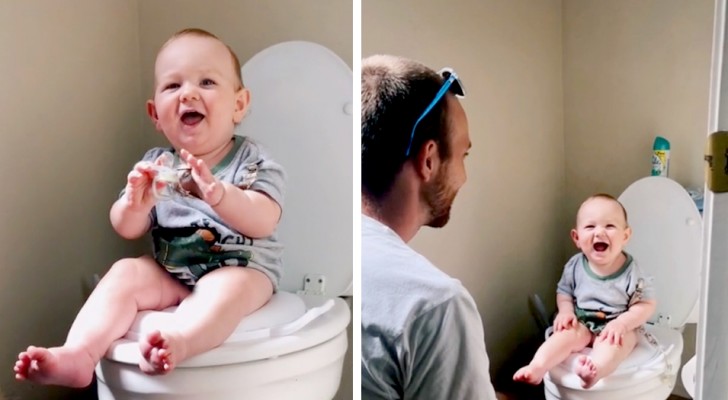 Insegna a suo figlio di 3 settimane a usare il vasetto: "Così risparmiamo sui pannolini"