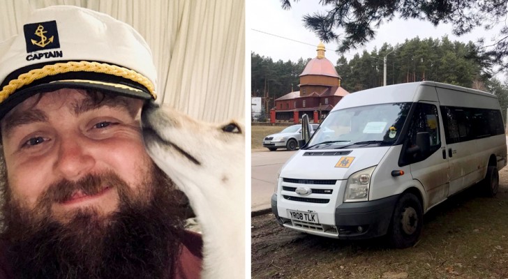 En pubägare färdas 1600 km med sin minibus för att förse ukrainska flyktingar med förnödenheter