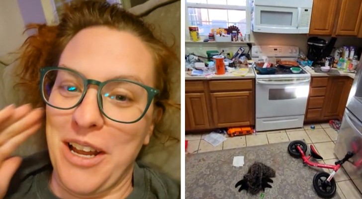 Exhausted mother of 4 shows users the sorry state of her home after she does not clean it for four days