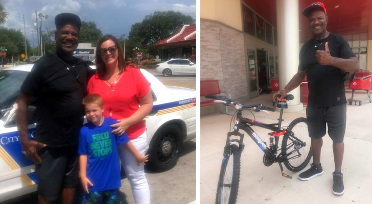 Le roban la bici y un niño de 7 años decide volver a comprársela usando los vales de regalo de su cumpleaños (+VIDEO)