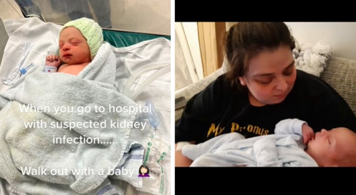 Sie geht wegen einer angeblichen Infektion ins Krankenhaus und stellt fest, dass sie schwanger ist: einige Stunden später kommt sie mit einem neugeborenen Kind nach Hause