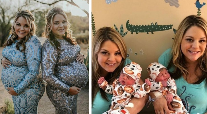 Tweelingzussen bevallen op dezelfde dag, in hetzelfde ziekenhuis: "Het was onze droom"