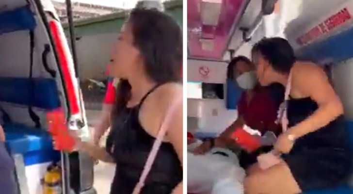 El novio está acostado en la ambulancia pero ella quiere la contraseña de su celular: "Necesito ver si me engañaste" (+VIDEO)