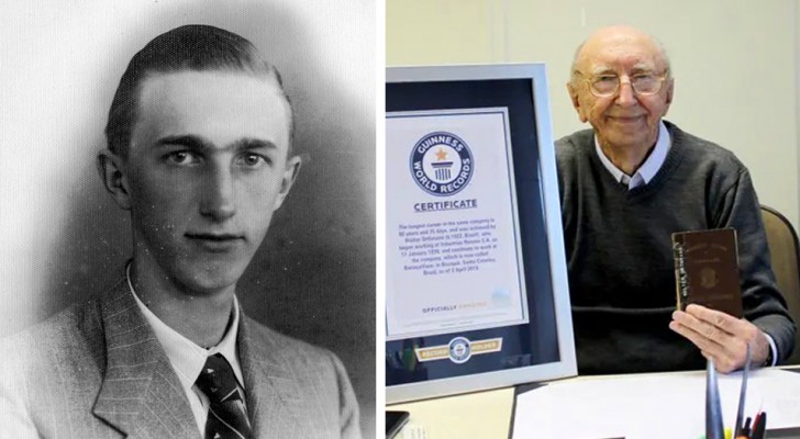 Op zijn 100e is hij de werknemer die het langst in hetzelfde bedrijf heeft gewerkt: een carrière van 84 jaar