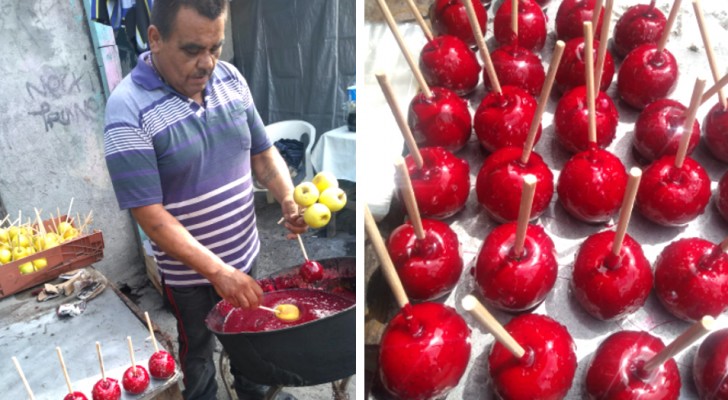 Er erhält eine Bestellung für 1500 kandierte Äpfel, die aber in letzter Minute storniert wird: Die Nutzer helfen ihm, sie alle zu verkaufen