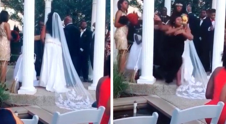 Mujer embarazada interrumpe una boda en el momento más hermoso: "Tengo a tu hijo aquí conmigo, escúchame"