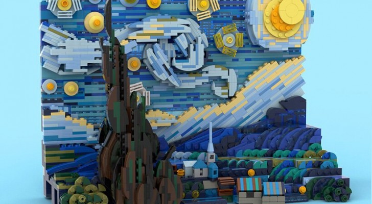 Van Gogh diventa un set della Lego: la Notte stellata adesso in 3D