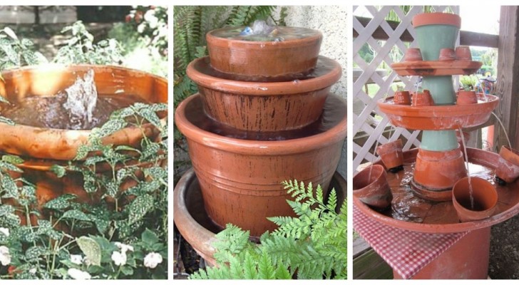 Fontaines DIY pour le jardin ? Vous pouvez les construire facilement avec des pots en terre cuite 