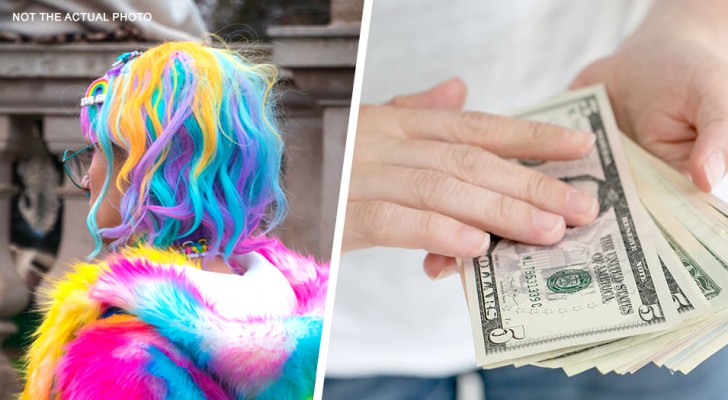 Joven se tiñe el cabello de arco iris por 300 dólares y el padre la castiga haciéndole pagar el alquiler