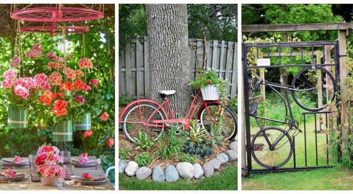 De oude fiets in de tuin: 12 creatieve ideeën om je te inspireren om de tuin op een originele manier in te richten
