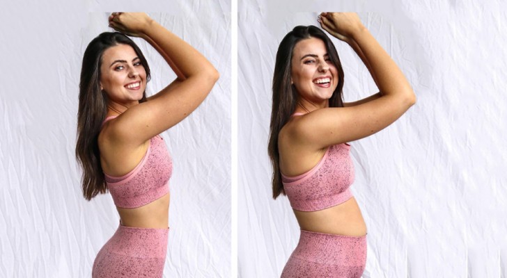 Influencer shows her "real" self with photos taken seconds apart