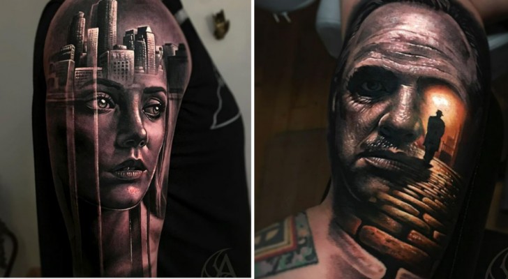 Cet artiste crée des tatouages surréalistes en imprimant l'art sur la peau : 15 de ses chefs-d'œuvre