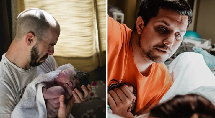 Hon fotograferar mäns känslor när de ser deras kvinnor föda: 15 bilder av den här konstnären