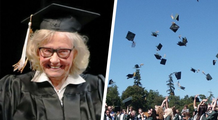 Hon tog sin examen när hon var 84 år efter att ha tvingats hoppa av studierna när hon var ung