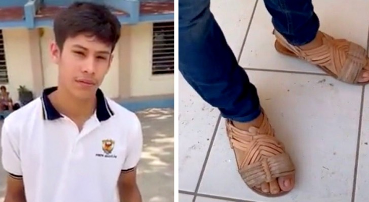 Descubre que su hijo se burló de un compañero de su clase debido a sus zapatos: lo obliga a usar sandalias (+VIDEO)