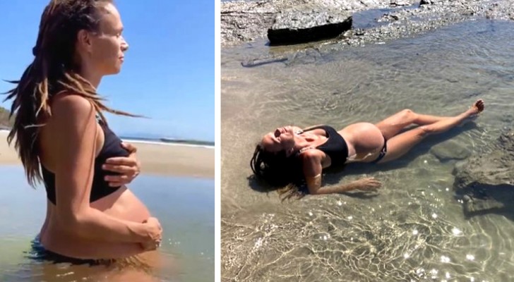 Une mère choisit l'accouchement dans l'eau : au lieu d'une simple baignoire, elle décide de le faire dans l'océan