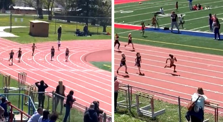 Menina de 7 anos perde um sapato no início da corrida: ela volta para pegá-lo, não desiste e vence (+ VÍDEO)