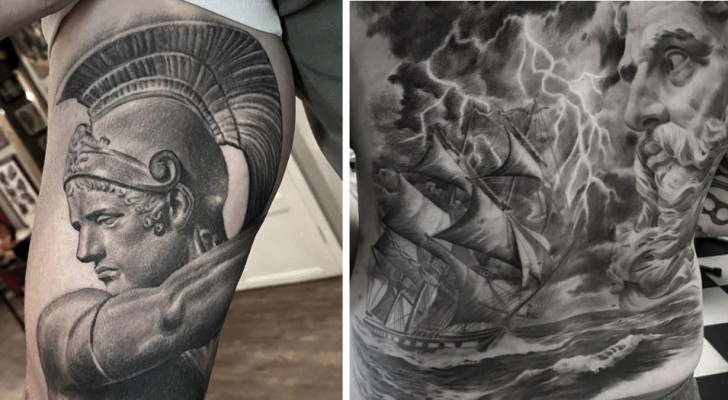 Tattoos, die wie Marmorskulpturen aussehen: 15 unglaublich realistische Werke dieses Künstlers