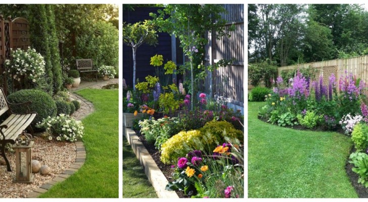 En rabatt som löper längs bården: använd växter och kanter smakfullt för att dekorera din trädgård