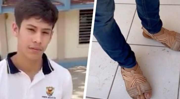 Scopre che il figlio prende in giro un compagno a causa delle scarpe: lo obbliga a indossare i sandali (+VIDEO)
