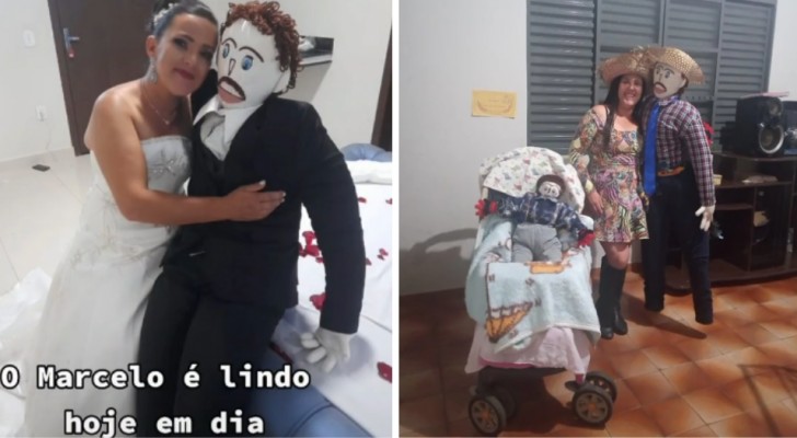 Sposa una bambola di pezza e condivide su TikTok le foto della loro vita: 