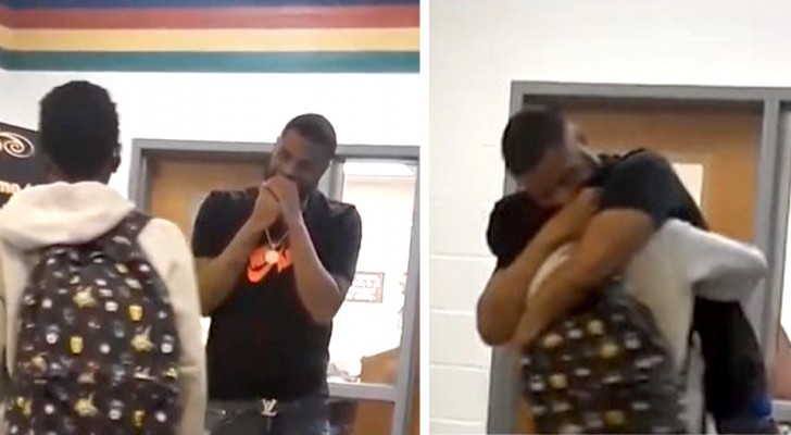 Father meets his son for the first time: he had been sent to prison for 12 years before his child was born