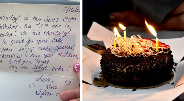Onbekende betaalt haar verjaardagstaart ter nagedachtenis aan haar overleden zoon: 