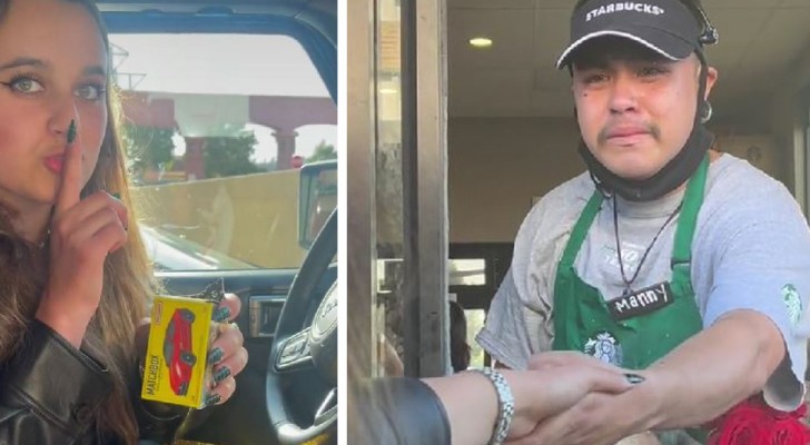 A coffee shop employee is broke and depressed, but a customer gives him money for a car: 