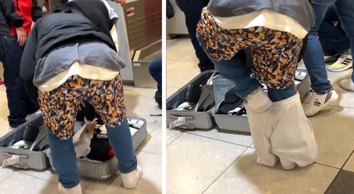 Sua mala ultrapassa o limite de peso: turista veste todas as roupas antes de embarcar no avião