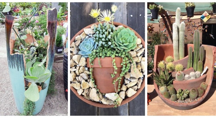 Kaputte Töpfe: 11 Möglichkeiten, sie in fantastische Gartendekorationen zu verwandeln