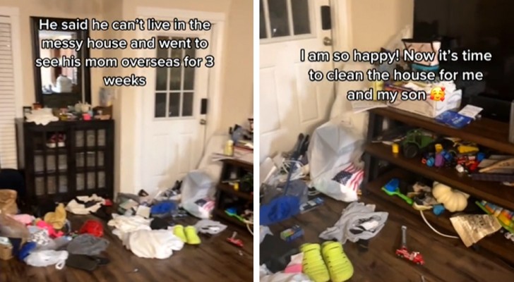 Wife doesn't clean the house for 3 weeks hoping her husband will help, but he moves in with his mother instead