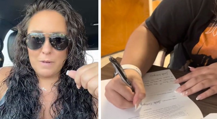 Hon ber sin 18-åriga dotter skriva på ett hyreskontrakt: Om hon vill fortsätta bo med mig måste hon betala 100 dollar i månaden