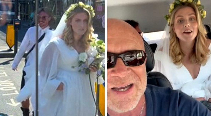 Man sees a bride in the street and helps her: "she was desperate, she asked me for a ride and I took her to the church"