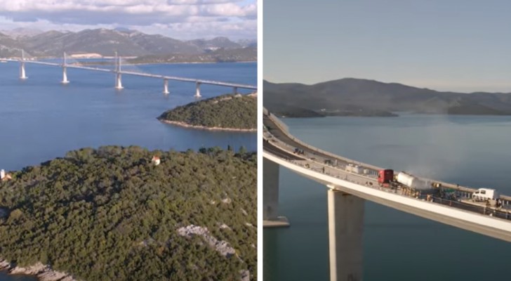 Einweihung der "multikulturellen Brücke" über die Adria, die in Zusammenarbeit zwischen China und der EU gebaut wurde