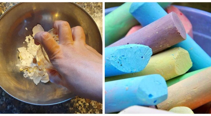 Maak je eigen gekleurde stoepkrijt met behulp van eierschalen 