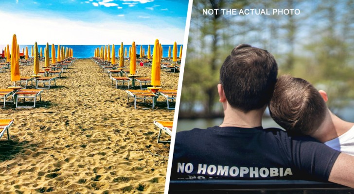 Twee mannen kussen op het strand en worden van het strand verwijderd: 'Niet in het bijzijn van kinderen'