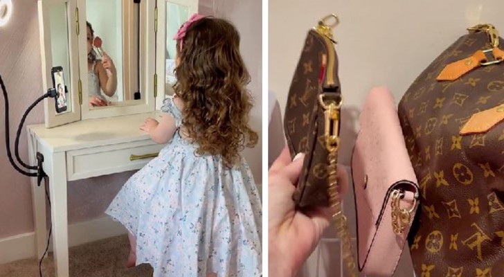 "Ik heb mijn 3-jarige dochter drie Louis Vuitton-tassen gegeven: mensen zeggen dat ik haar verwen"