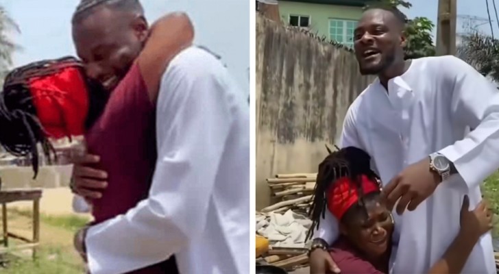 Young man surprises a street vendor who fed him as a child with a visit and some money: she cries with joy (+ VIDEO)