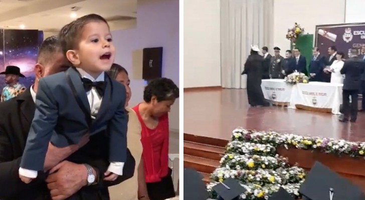 Young son attends his mom's graduation ceremony and can't contain his emotions: You did it!