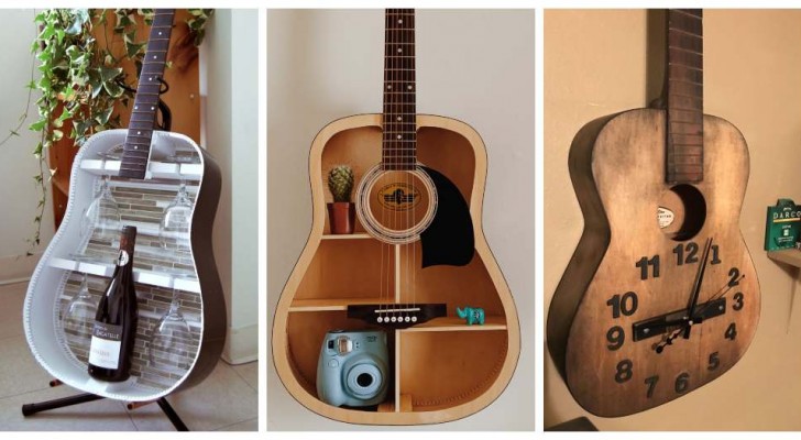 10 fantastici spunti creativi per arredare con vecchie chitarre