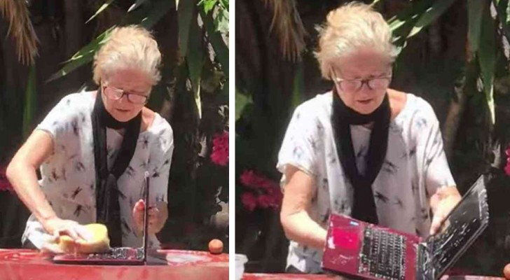 Abuela limpia la computadora de su nieto con agua y jabón: "Le estoy quitando los virus"