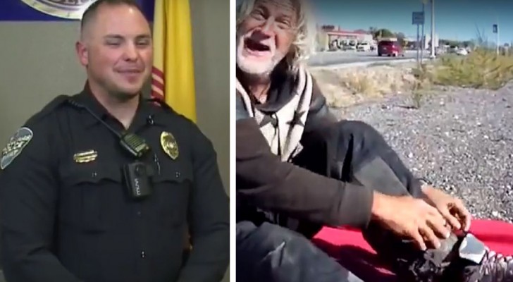 Poliziotto incontra un senzatetto in difficoltà e decide di aiutarlo: "non ho fatto nulla di speciale"
