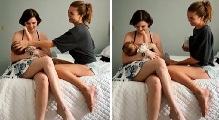 Ze staat toe dat haar vriendin haar baby borstvoeding geeft: ze had gedronken en vroeg haar om haar te vervangen
