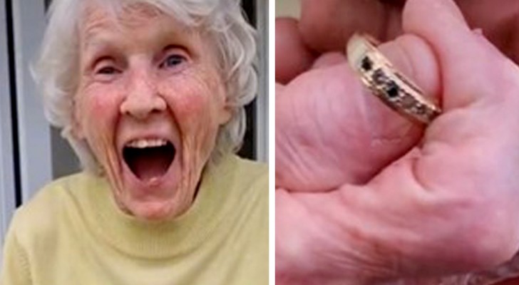 Er findet den Verlobungsring, den sie vor 85 Jahren verloren hat: Alte Dame kann die Tränen nicht zurückhalten
