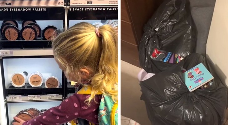 4-jarige dochter verpest alle make-up: ze neemt haar speelgoed af en dwingt haar terug te kopen wat ze kapot heeft gemaakt