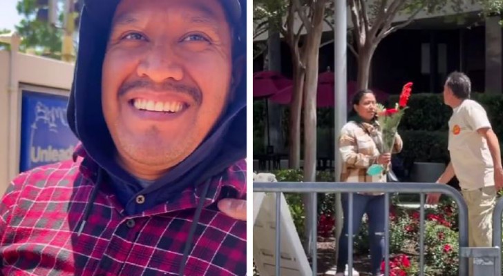 Street vendor can't sell his flowers, but a stranger buys them all : 