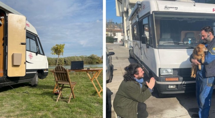 Il a choisi de vivre et de travailler dans un camping-car : 