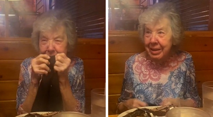 Granny celebrates her 84th birthday at her favorite restaurant: she is moved when the waiters wish her happy birthday