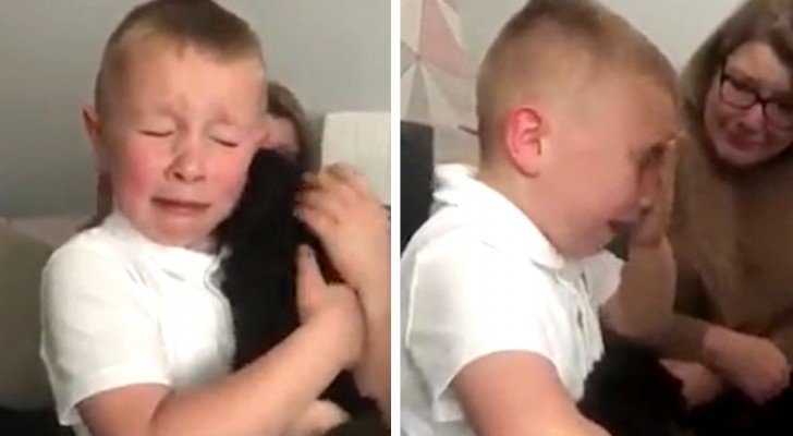 7-year-old boy can't hold back tears at the sight of a new puppy: "from now on I'll be your best friend" (+ VIDEO)