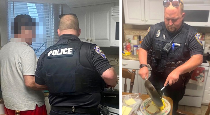Man calls the police because he "had a bad day" and he is lonely: an officer cooks him dinner and chats with him